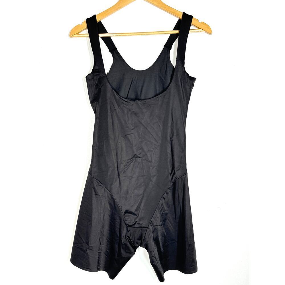 TC Fine Intimates Thigh Slimmer Bodysuit Open Bust Back Magic Shapewear Black 2X - Picture 3 of 6